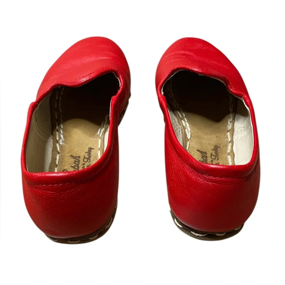 Sabah Felli Red Leather Slip-On Shoes Women’s Size 37 (US 6-6.5) Retail $210 - Picture 5 of 13